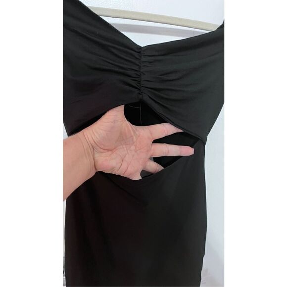 Asos DESIGN LITTLE BLACK DRESS OPEN FRONT SIZE 4 NEW WITH TAGS - Picture 4 of 14